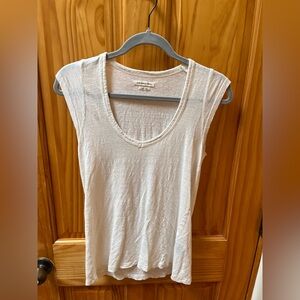 Isabel Marant Etoile white scoop neck linen top